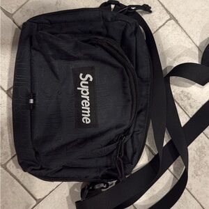 Supreme Black Waist/Crossbody Bag with Logo Patch